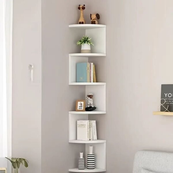 5-Tier Modern Wooden Corner Shelves