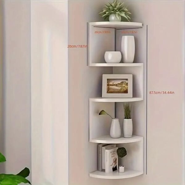 5-Tier Modern Wooden Corner Shelves